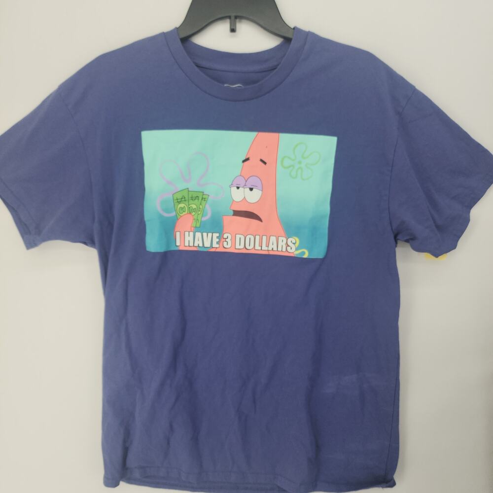 SpongeBob SquarePants Patrick Star I Have 3 Dollars Graphic Tee Purple L
